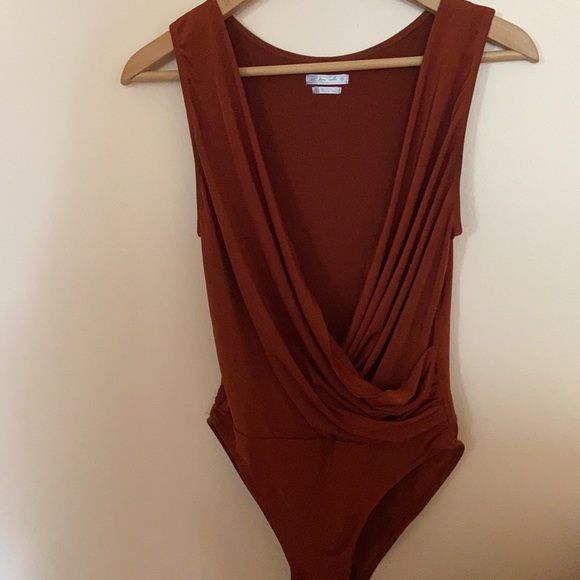 UO out from under Remy Wrap Bodysuit in Rust - Picture 5 of 10
